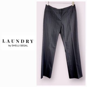 Laundry by Shelli Segal black pinstripe pants straight leg